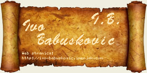 Ivo Babušković vizit kartica